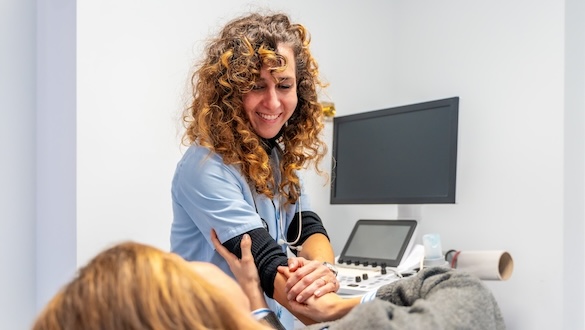 Medical professional with a patient