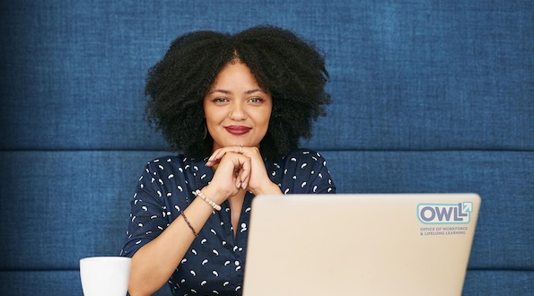 Woman with a computer