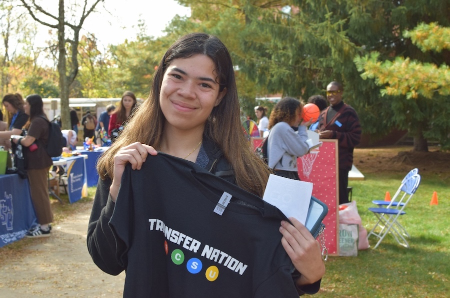 Student with Transfer Nation shirt