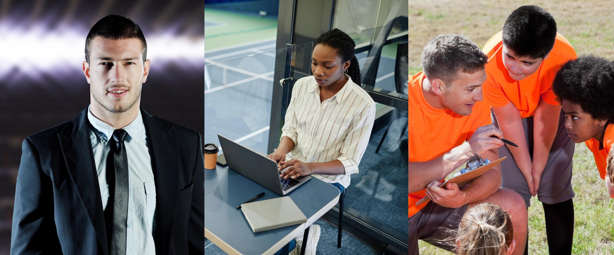 Collage of a sport managers