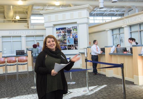 "A staff inside the Wintergreen administrative building"